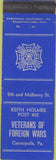 Matchbook Cover - VFW Coraopolis PA Merchants