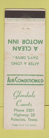 Matchbook Cover - Glendale Courts Motel Palacios TX low phone #