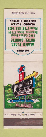 Matchbook Cover - Alamo Plaza Hotel Courts Beaumont TX