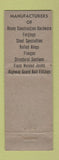 Matchbook Cover - New England Bolt