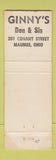Matchbook Cover - Ginny's Maumee OH