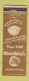 Matchbook Cover - Wilson Dairy Atlantic City NJ WORN