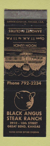 Matchbook Cover - Black Angus Steak Ranch Great Bend KS