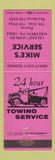 Matchbook Cover - Mike's Towing Service Nazareth PA