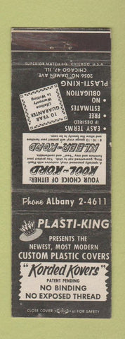 Matchbook Cover - Plasti King Plastic Covers Chicago IL