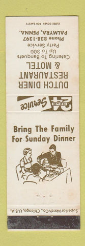 Matchbook Cover - Dutch Diner Restaurant Motel Palmyra PA