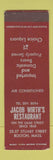 Matchbook Cover - Jacob Wirth's Restaurant Boston MA SAMPLE
