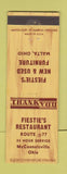 Matchbook Cover - Fiestie's Restaurant McConnelsville OH Malta OH Furniture