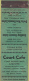 Matchbook Cover - Court Cafe ST Paul MN