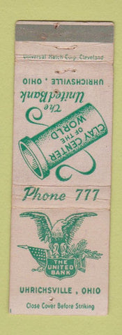 Matchbook Cover - United Bank Uhrichsville OH WORN