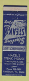 Matchbook Cover - Hazel's Steak House Vansant VA WORN