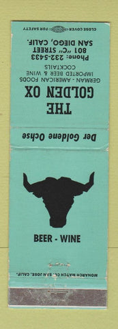 Matchbook Cover - The Golden Ox San Diego CA