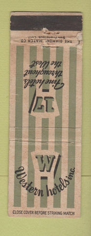 Matchbook Cover - Western Hotels WORN