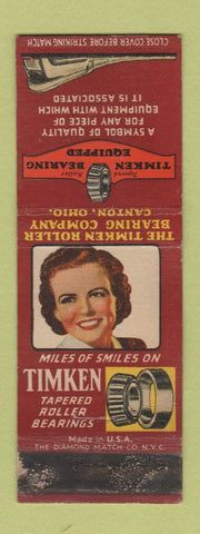 Matchbook Cover - Timken Roller Bearings WORN