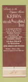 Matchbook Cover - Kristos Steak Seafood Inn Alexandria VA