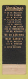 Matchbook Cover - Harding's Restaurants Chicago IL WEAR