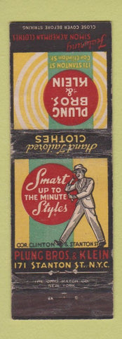 Matchbook Cover - Plung Bros & Klein Men's Clothes New York City