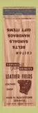 Matchbook Cover - Leather Fields Leather Shop