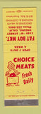 Matchbook Cover - Fat Boy Market Fresno CA grocery meats