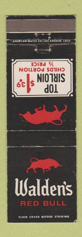 Matchbook Cover - Walden's Red Bull Bakersfield CA