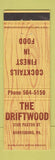 Matchbook Cover - The Driftwood Harrisburg PA