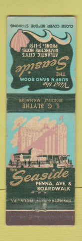 Matchbook Cover - Seaside Hotel Atlantic City NJ