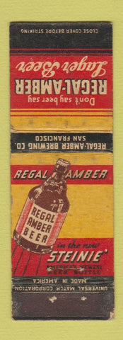Matchbook Cover - Regal Amber Lager Beer San Francisco CA WORN