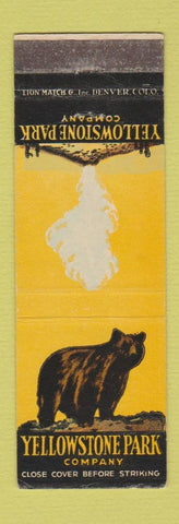 Matchbook Cover - Yellowstone Park Bear Old Faithful