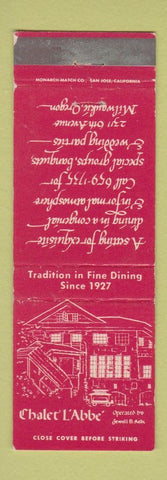 Matchbook Cover - Chalet L'Abbe Milwaukie OR