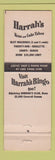 Matchbook Cover - Harrah's Club Reno Lake Tahoe CA casino WEAR