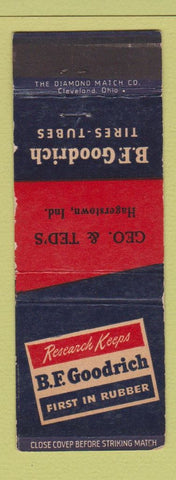 Matchbook Cover - BF Goodrich Tires Geo & Ted's Hagerstown IN WEAR