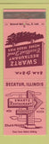Matchbook Cover - Swartz Restaurant Decatur IL