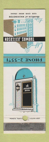 Matchbook Cover - Hotel Thomas Jefferson Tampa FL WEAR