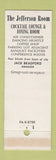 Matchbook Cover - Hotel Thomas Jefferson Tampa FL WEAR