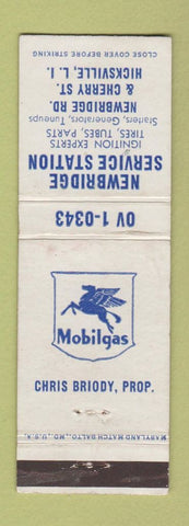 Matchbook Cover - Mobil oil gas Newbridge Hicksville LI NY WEAR