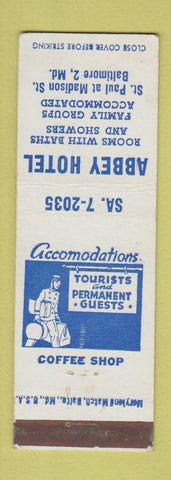 Matchbook Cover - Abbey Hotel Baltimore MD
