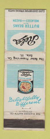 Matchbook Cover - Reber Canned Butter Beans Eola IL WEAR