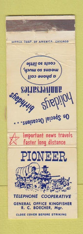 Matchbook Cover - Pioneer Telephone COOP OK Oklahoma WEAR