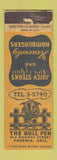Matchbook Cover - The Bull Pen Phoenix AZ WORN