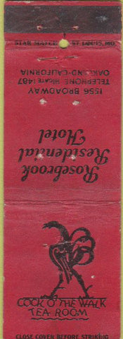 Matchbook Cover - Rosebrook Hotel Oakland CA Star WEAR