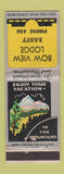 Matchbook Cover - Bow View Lodge Banff AB low phone # WEAR