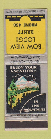 Matchbook Cover - Bow View Lodge Banff AB low phone # WEAR