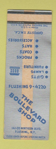 Matchbook Cover - The Boulevard Shop Flushing NY SAMPLE WEAR