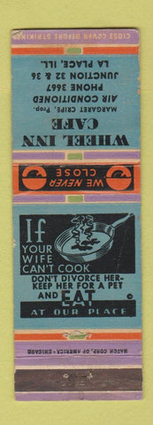 Matchbook Cover - Wheel Inn Cafe La Place IL low phone # WORN