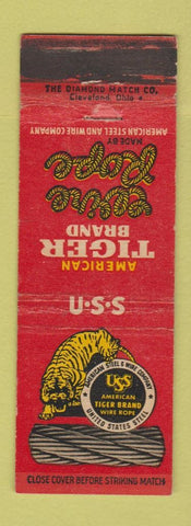Matchbook Cover - American Steel wire Tiger Wire Rope WORN