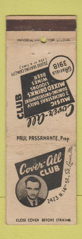 Matchbook Cover - Cover All Club St Louis MO WORN