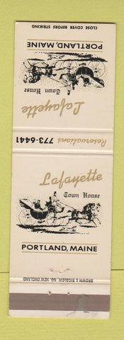Matchbook Cover - Lafayette Town House Portland ME