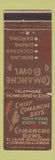 Matchbook Cover - Comanche Bowling La Mesa CA Indian WORN