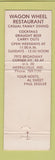 Matchbook Cover - Wagon Wheel Restaurant Merrillville IN WEAR