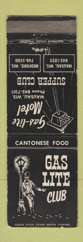 Matchbook Cover - Gas Lite Club Medford Wausau WI motel WEAR